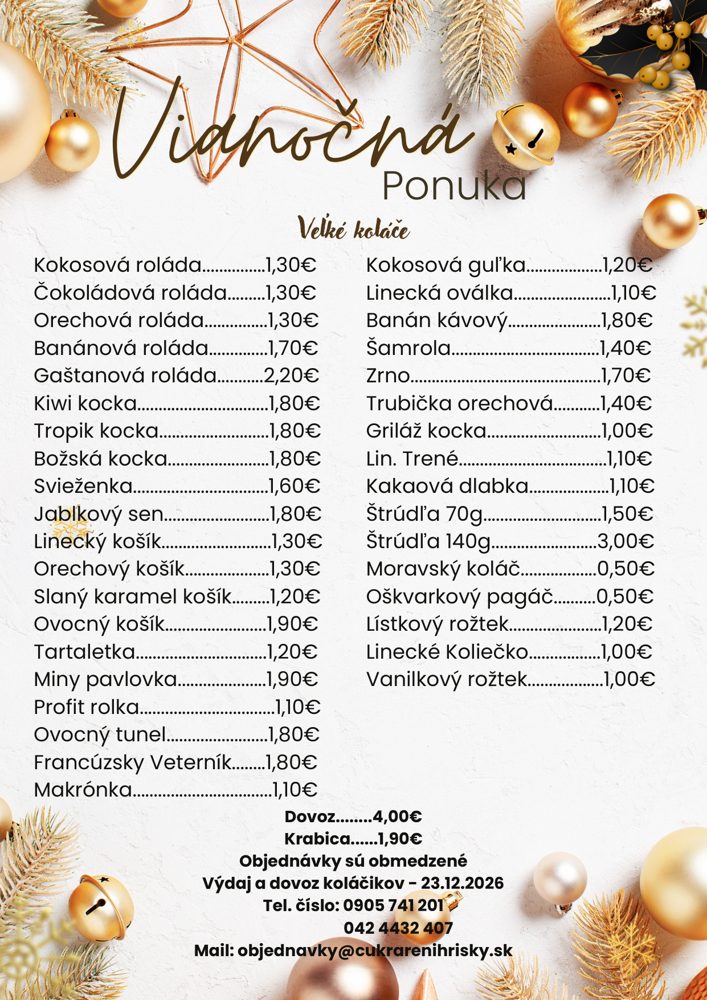 Vianočná ponuka — drobné pečivo a štrúdle, strana 2