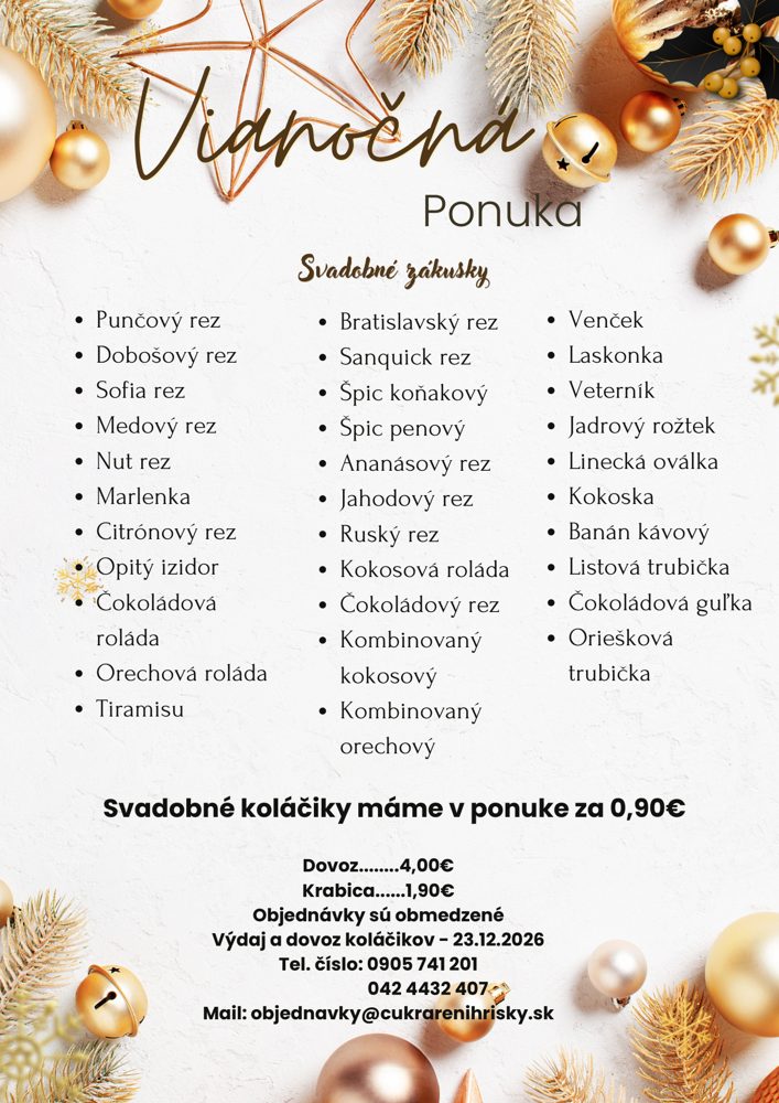 Vianočná ponuka — svadobné zákusky, strana 3